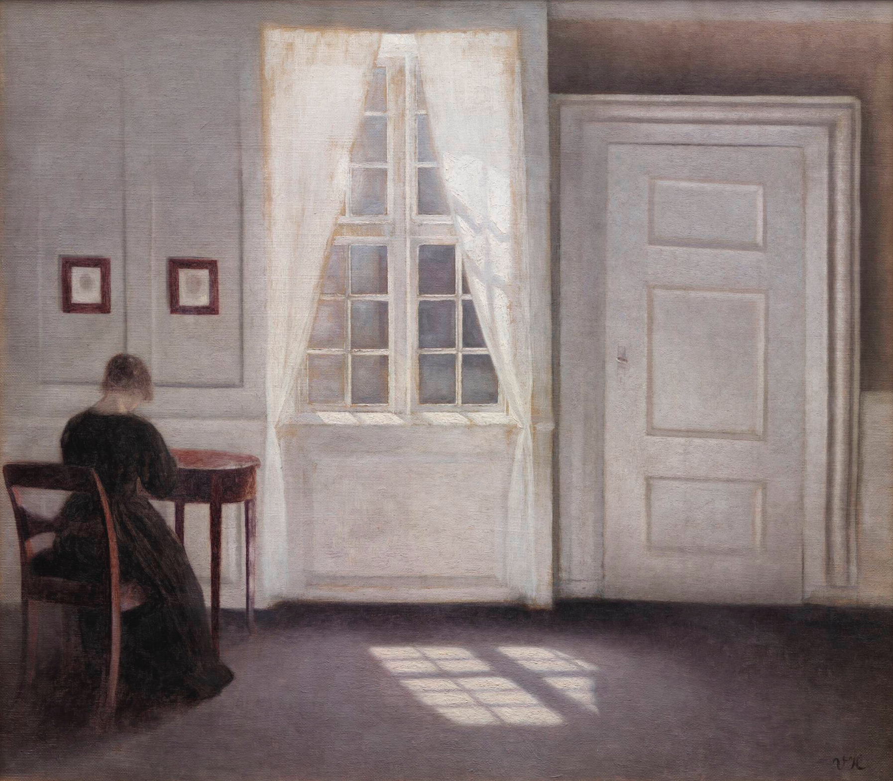 Vilhelm Hammershøi (1864–1916). Interior in Strandgade, Sunlight on the Floor. Oil on canvas. 1901. Statens Museum for Kunst, Copenhagen.