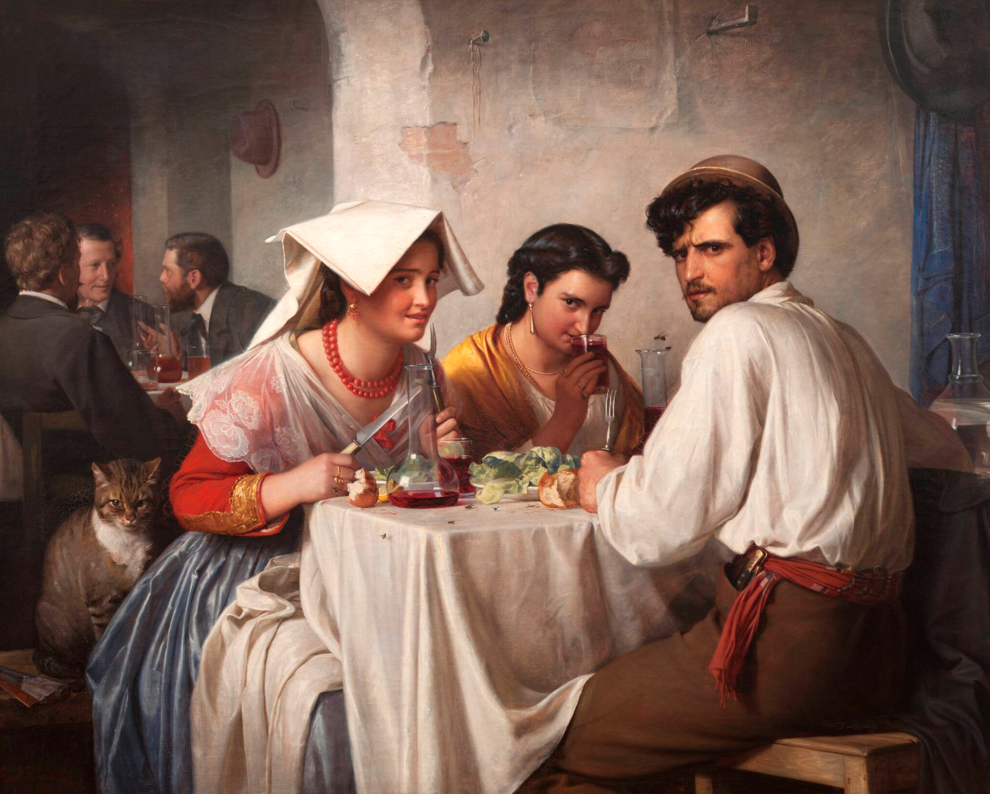 Carl Bloch. In a Roman Osteria. Oil on canvas. 1866. Statens Museum for Kunst, Copenhagen.