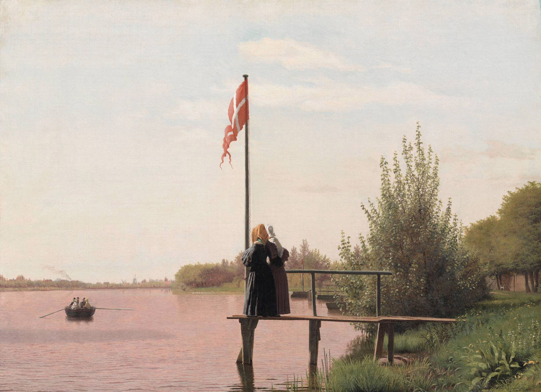 Christen Købke (1810–1848). A View of Lake Sortedam from Dosseringen Looking towards the Suburb Nørrebro outside Copenhagen. Oil on canvas. 1838. Statens Museum for Kunst, Copenhagen.