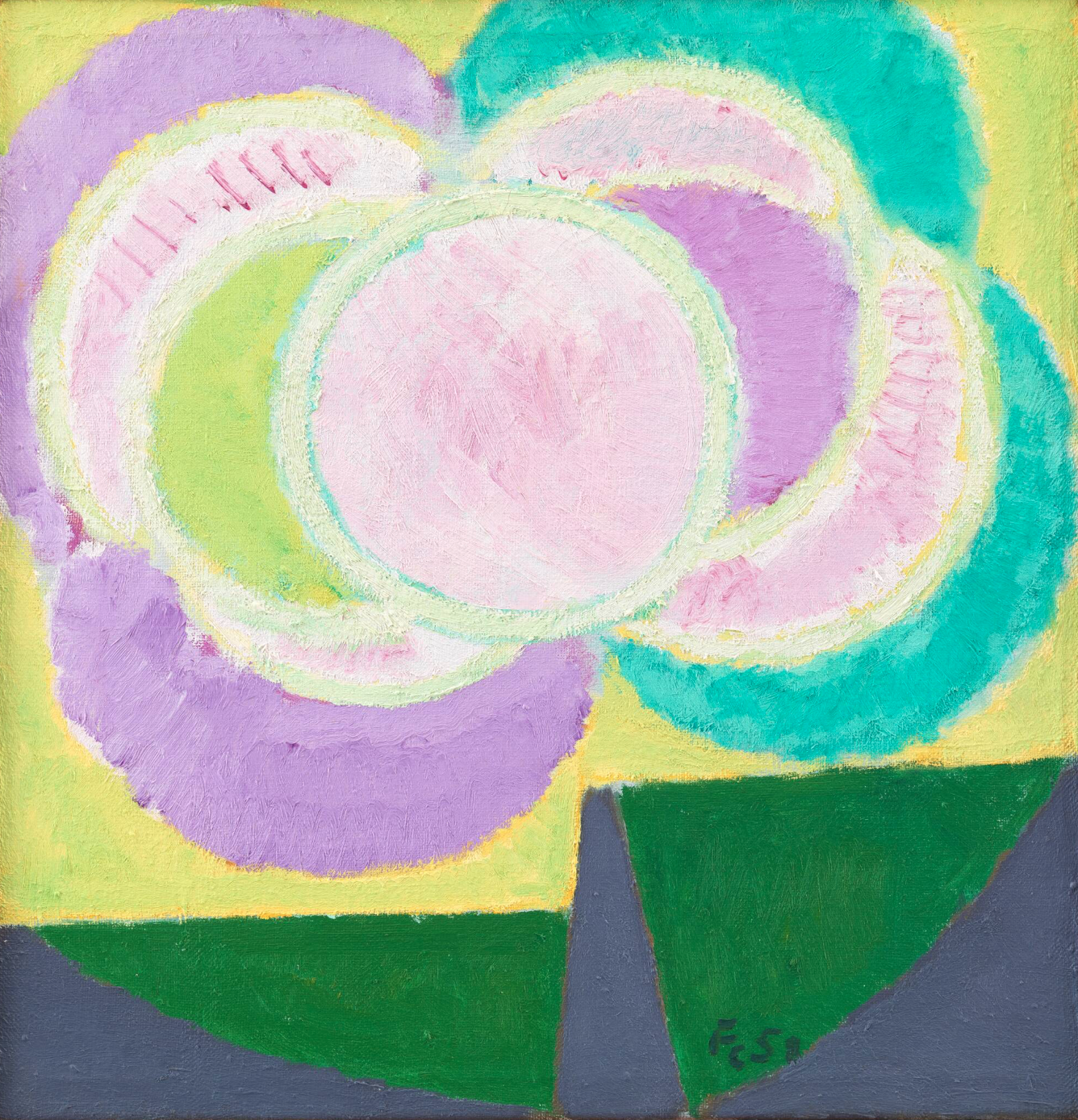 Frede Christoffersen (1919–1987). Evening, Søborg. Oil on canvas. 1958. Statens Museum for Kunst, Copenhagen. (c) Frede Christoffersen / VISDA. THIS IMAGE IS BLURRED. DO NOT USE.