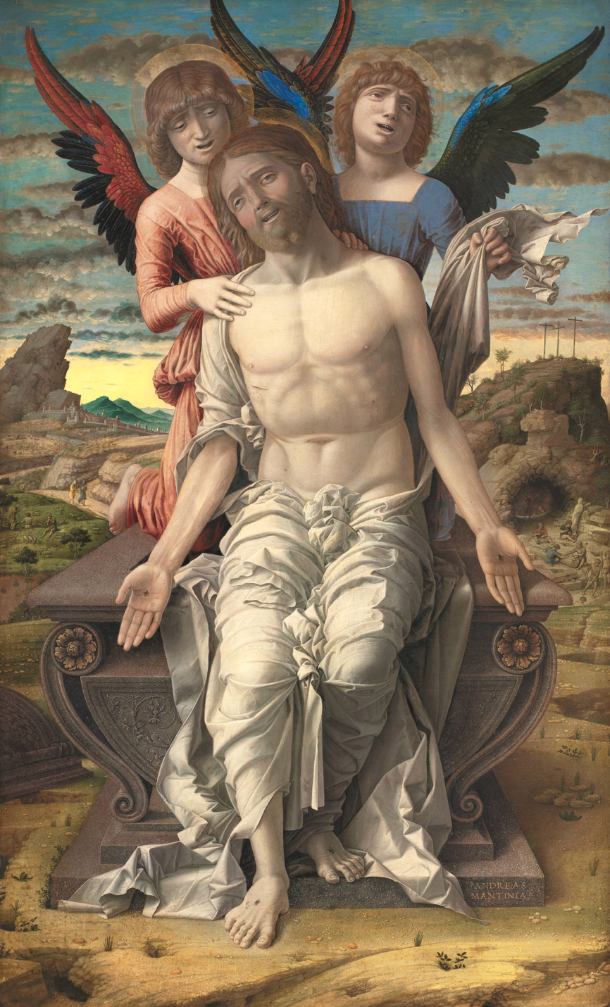 Andrea Mantegna (1429–1506). Christ as the Suffering Redeemer. Tempera on panel. 1485–1495. Statens Museum for Kunst, Copenhagen.