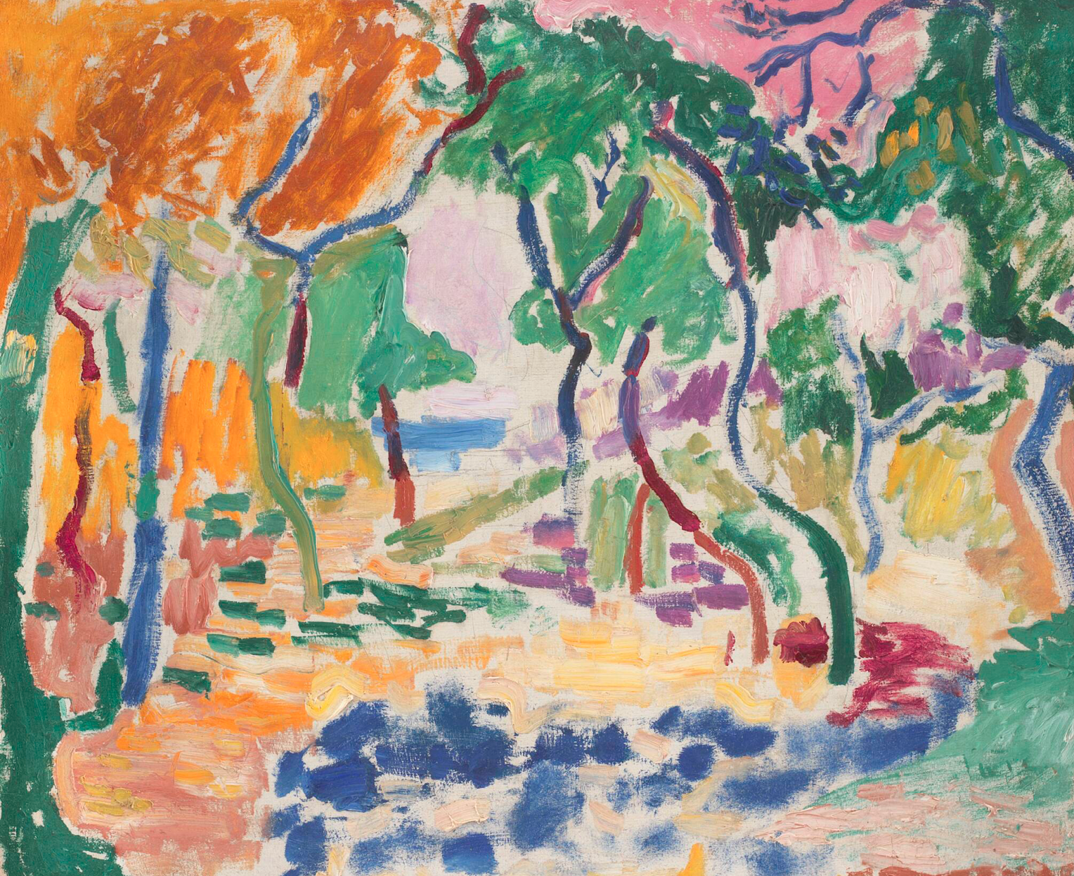 Henri Matisse (1869–1954). Landscape near Collioure. Study for "The Joy of Life". Oil on canvas. 1905. Statens Museum for Kunst, Copenhagen.