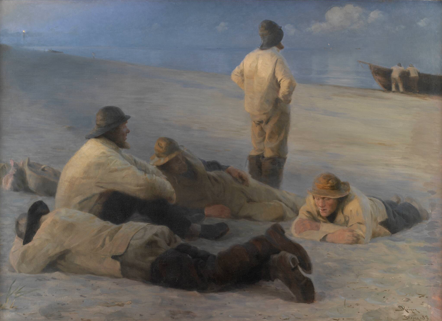 P.S. Krøyer (1851–1909). Fishermen at Skagen Beach. Oil on canvas. 1883. Statens Museum for Kunst, Copenhagen.