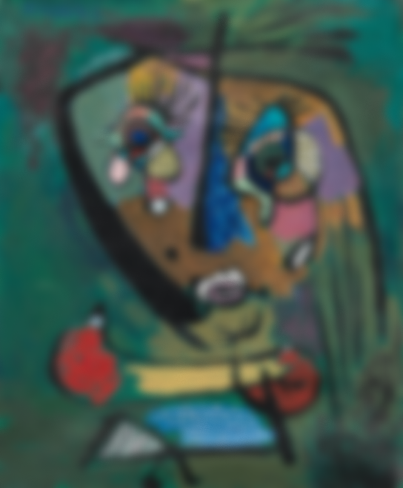 Asger Jorn (1914–1973). Tearful Eyes. Oil on canvas. 1940. Statens Museum for Kung, Copenhagen. (c) Donation Jorn, Silkeborg/ VISDA. THIS IMAGE IS BLURRED. DO NOT USE.