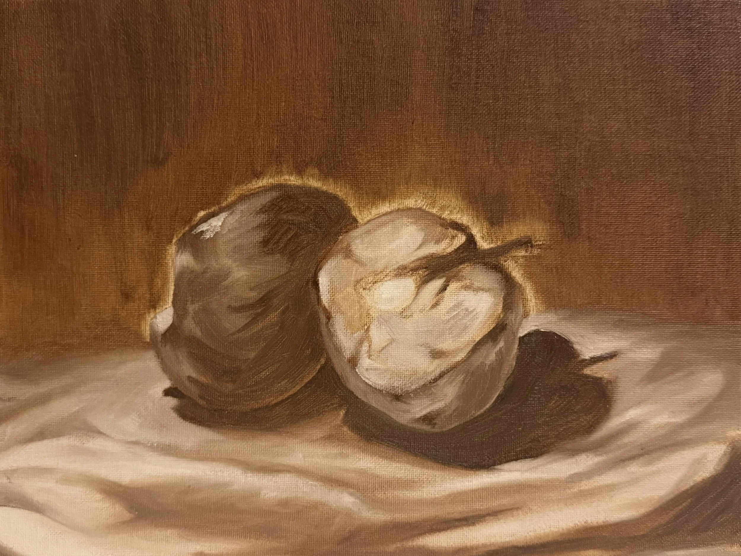 Apple Still Life (Oil Paint on Canvas, 2024)