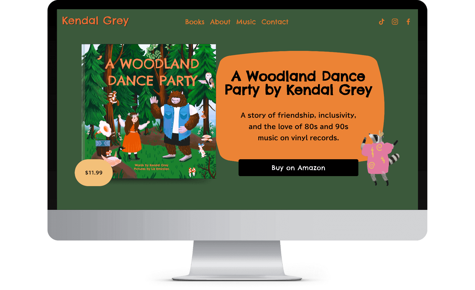 Author Kendal Grey's Homepage Website Design.png