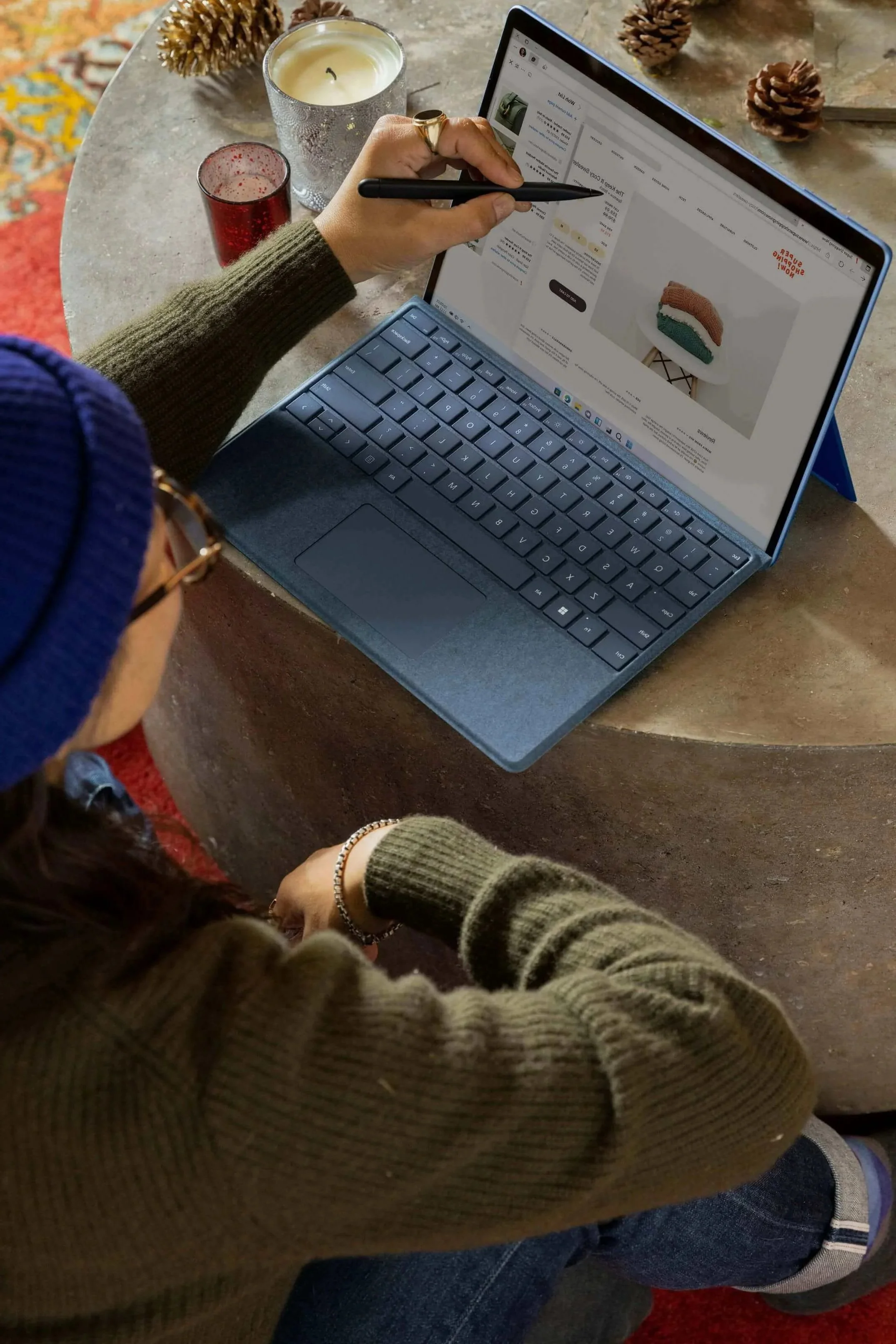 focused author on laptop