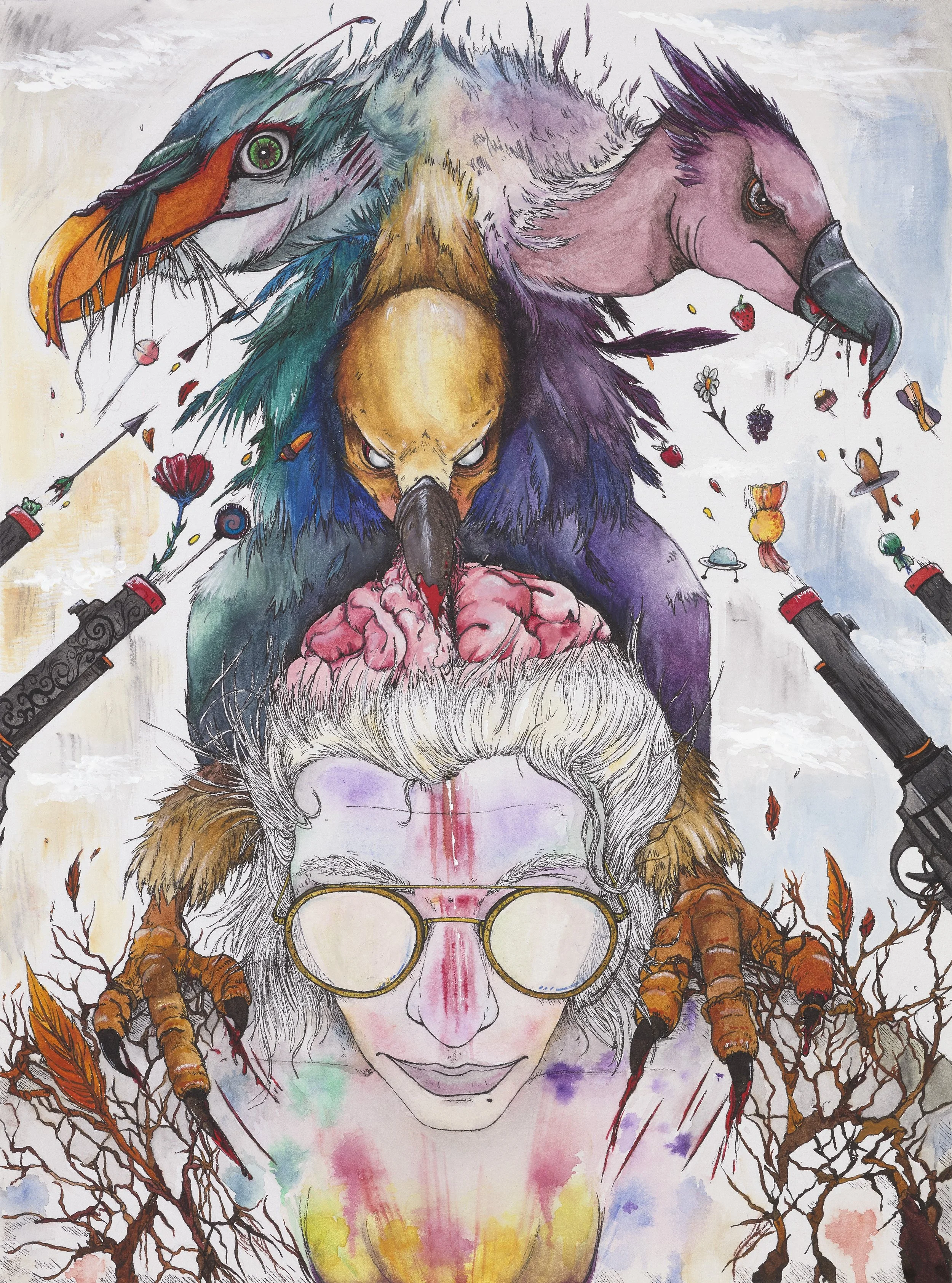 "Self Portrait"
Watercolour and Ink