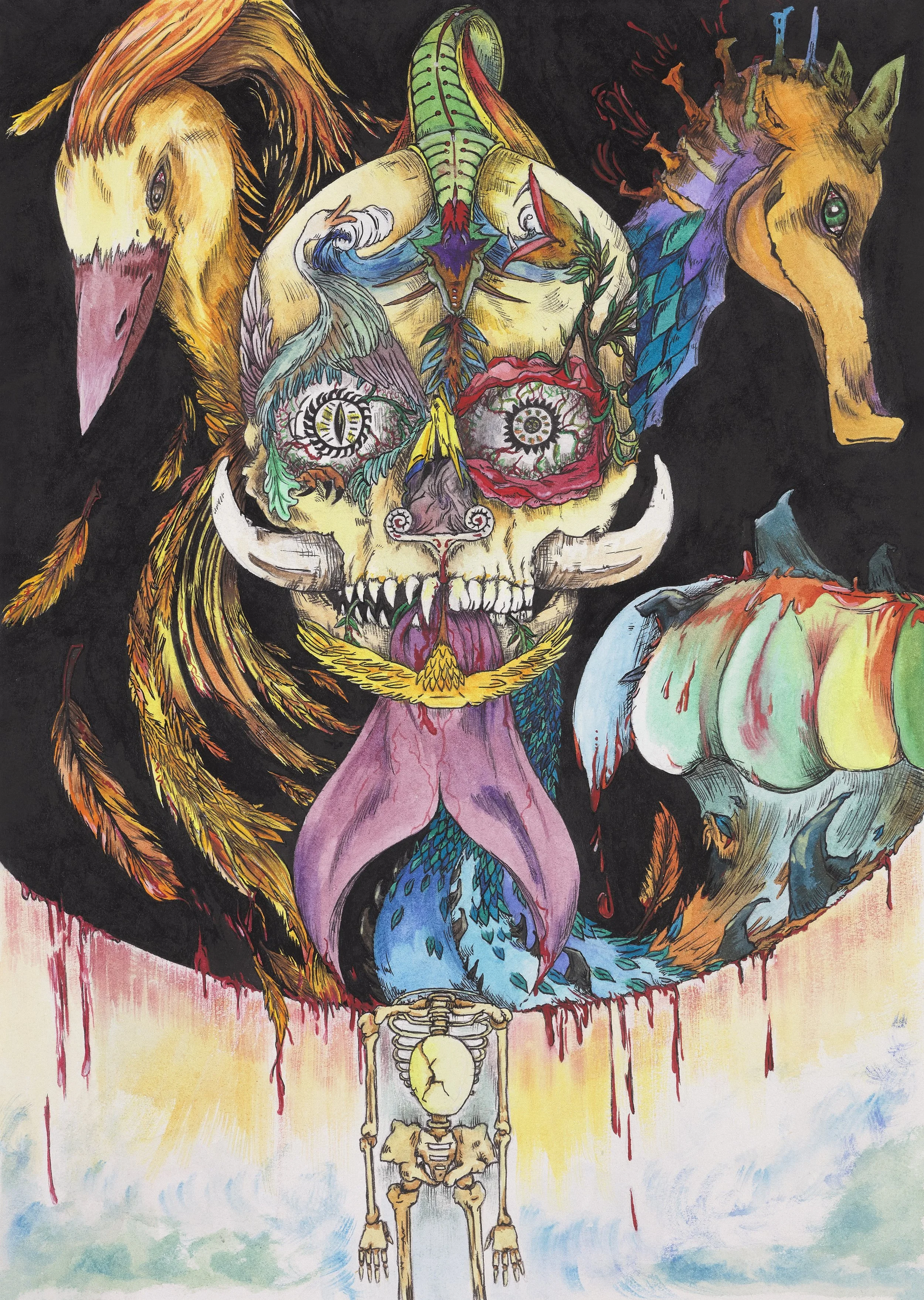 "The Skull Of Nature"
Watercolour and Ink