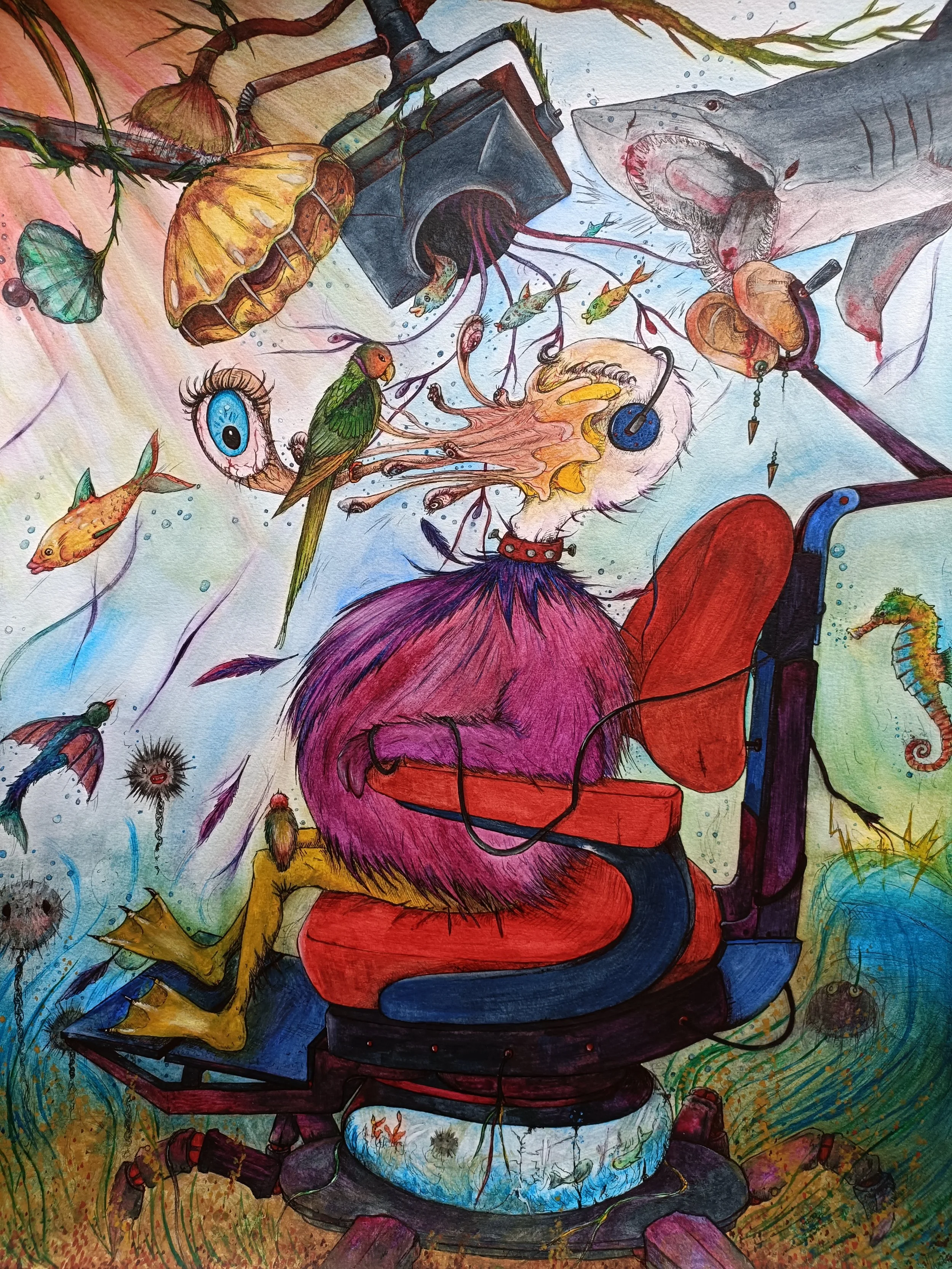 "What Are You Thinking?"
Watercolour and Ink