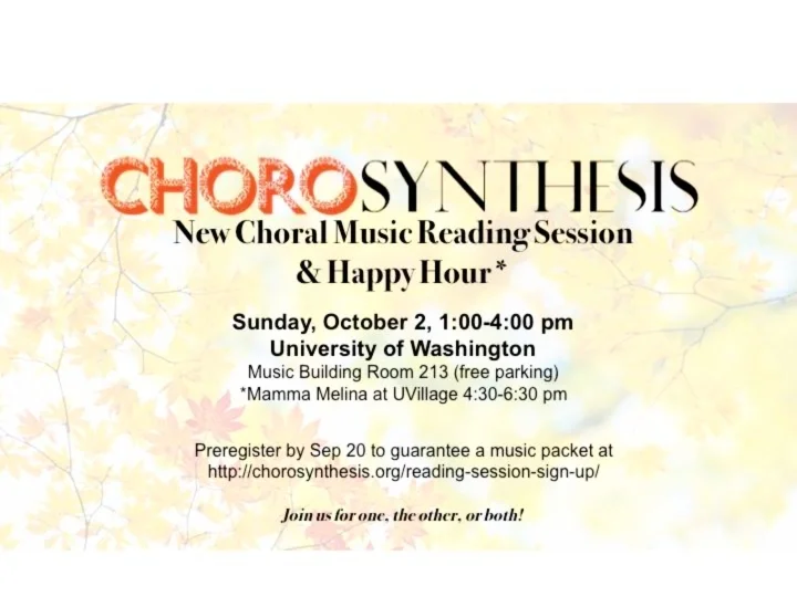 New Choral Music Reading Session