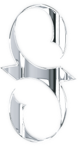 Decorative silver dollar sign with a mirror-like finish