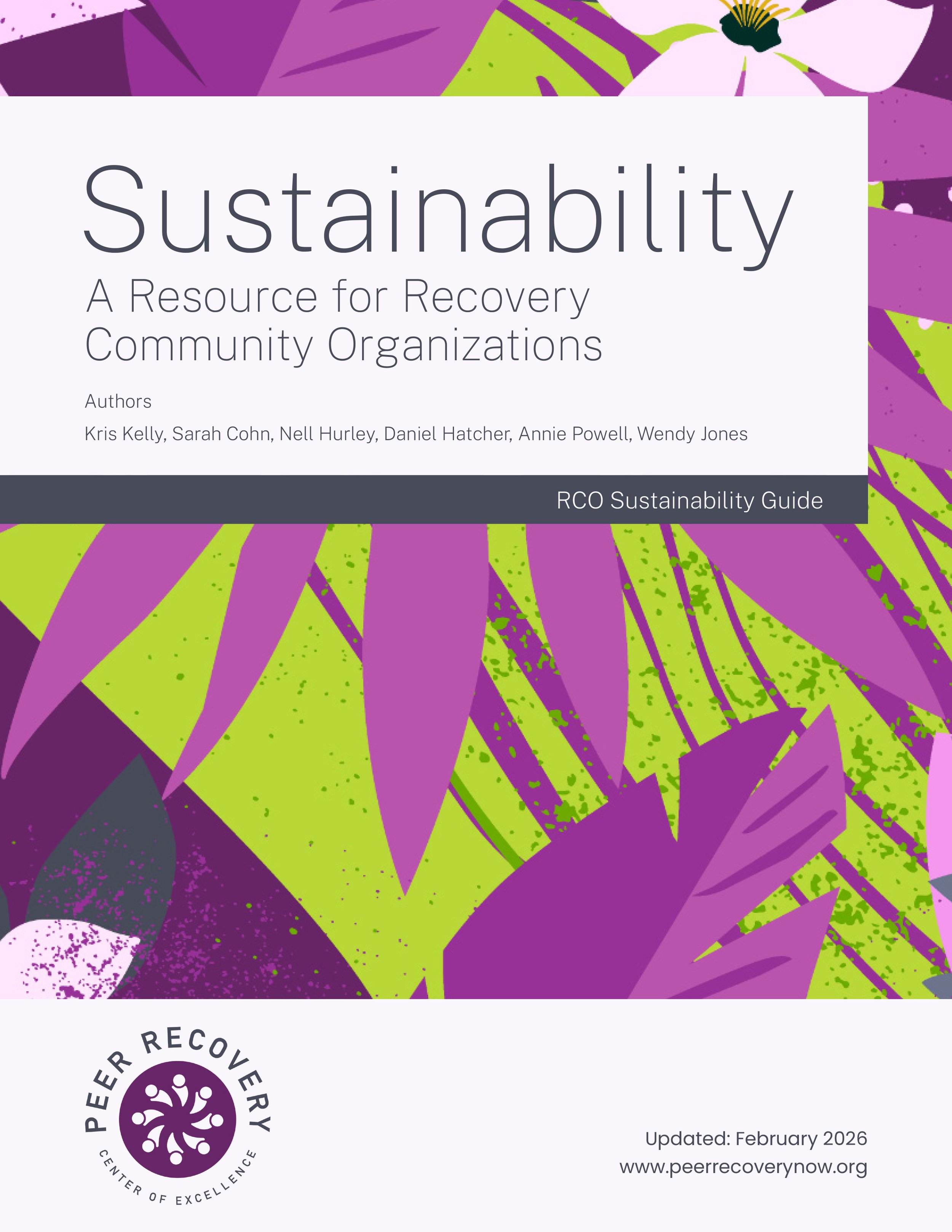 2026 Sustainability: A Resource for Recovery Community Organizations (RCO’s)