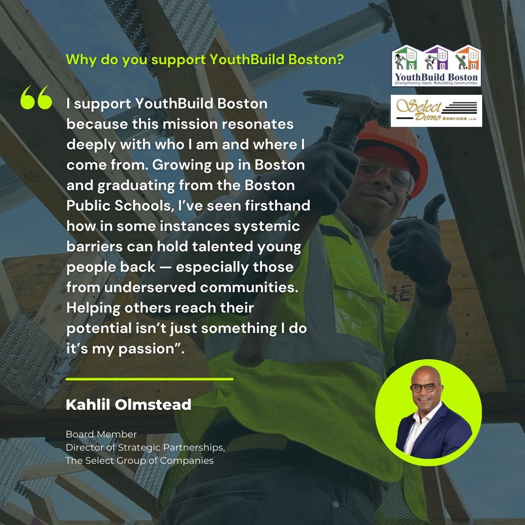 We&rsquo;re proud to begin sharing reflections from our YouthBuild Boston Board, voices that help guide and inspire our work every day.

&ldquo;I support YouthBuild Boston because this mission resonates deeply with who I am and where I come from&hell