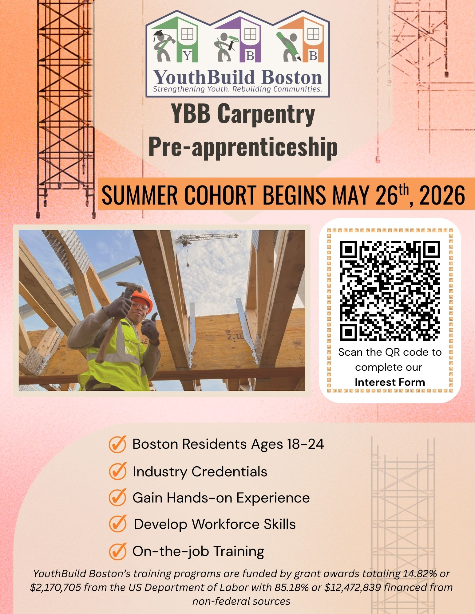 currently recruiting for our carpentry pre-apprenticeship  program