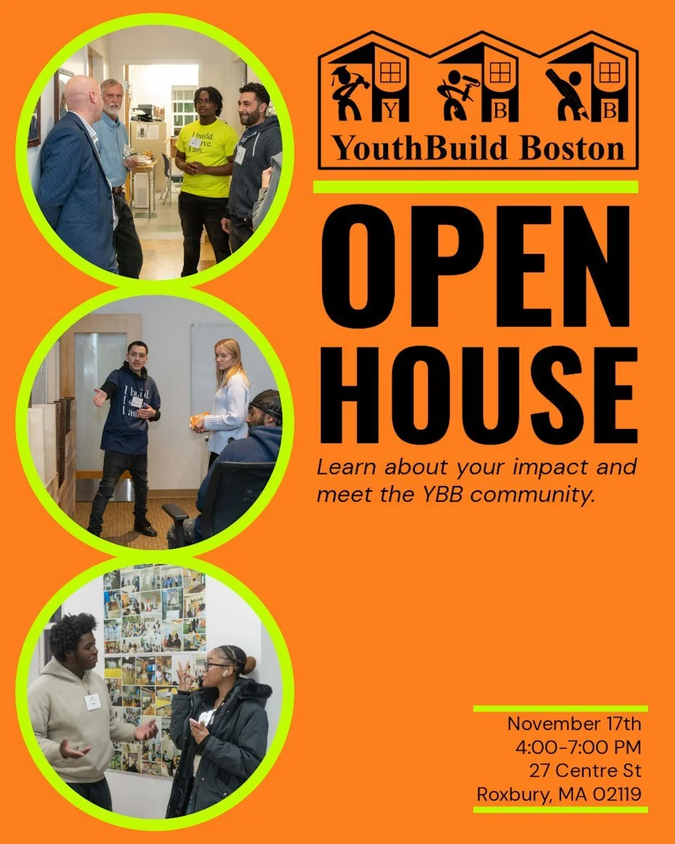 Our 2nd Annual Open House is on November 17th! Come meet our incredible students and alumni, explore a gallery of completed projects, and learn more about the impact YouthBuild Boston has in our community. RSVP at the link in our bio before November 