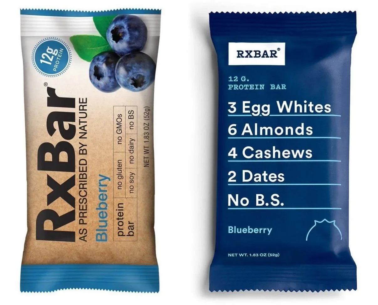 before and after the rebrand of rxbar
