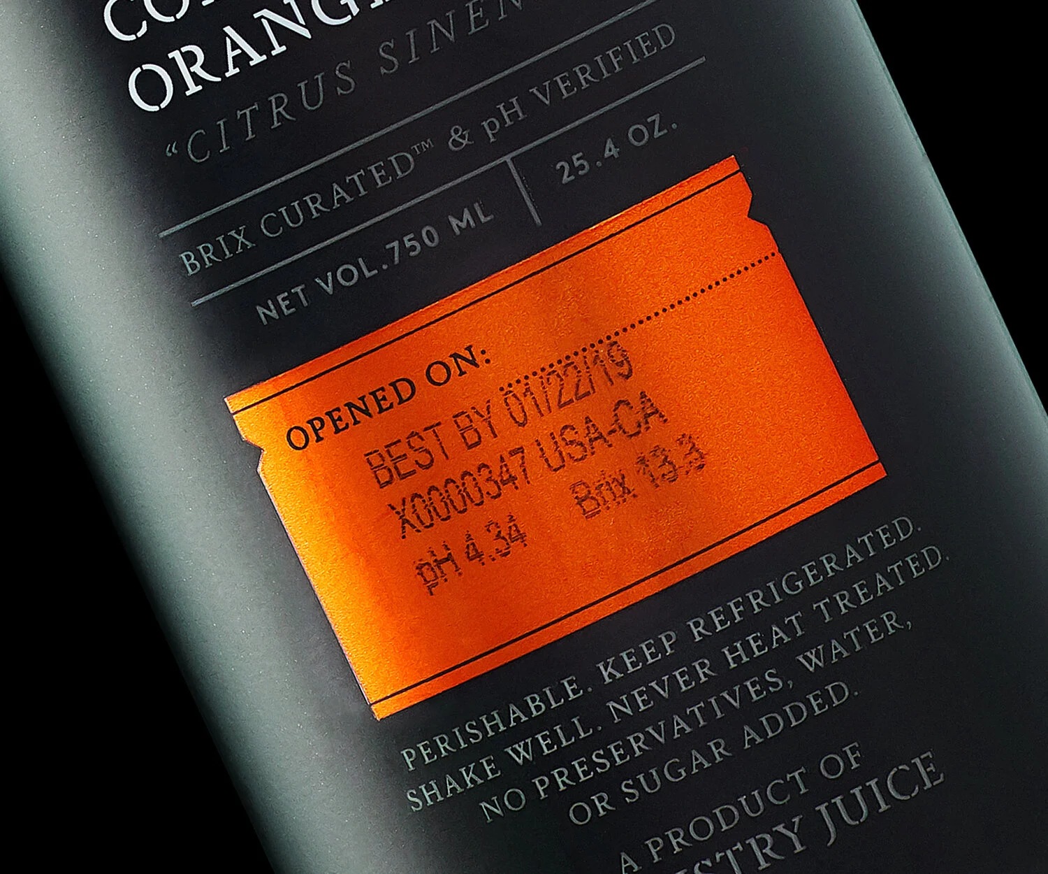 Twisted Alchemy bottle label featuring batch and freshness information.