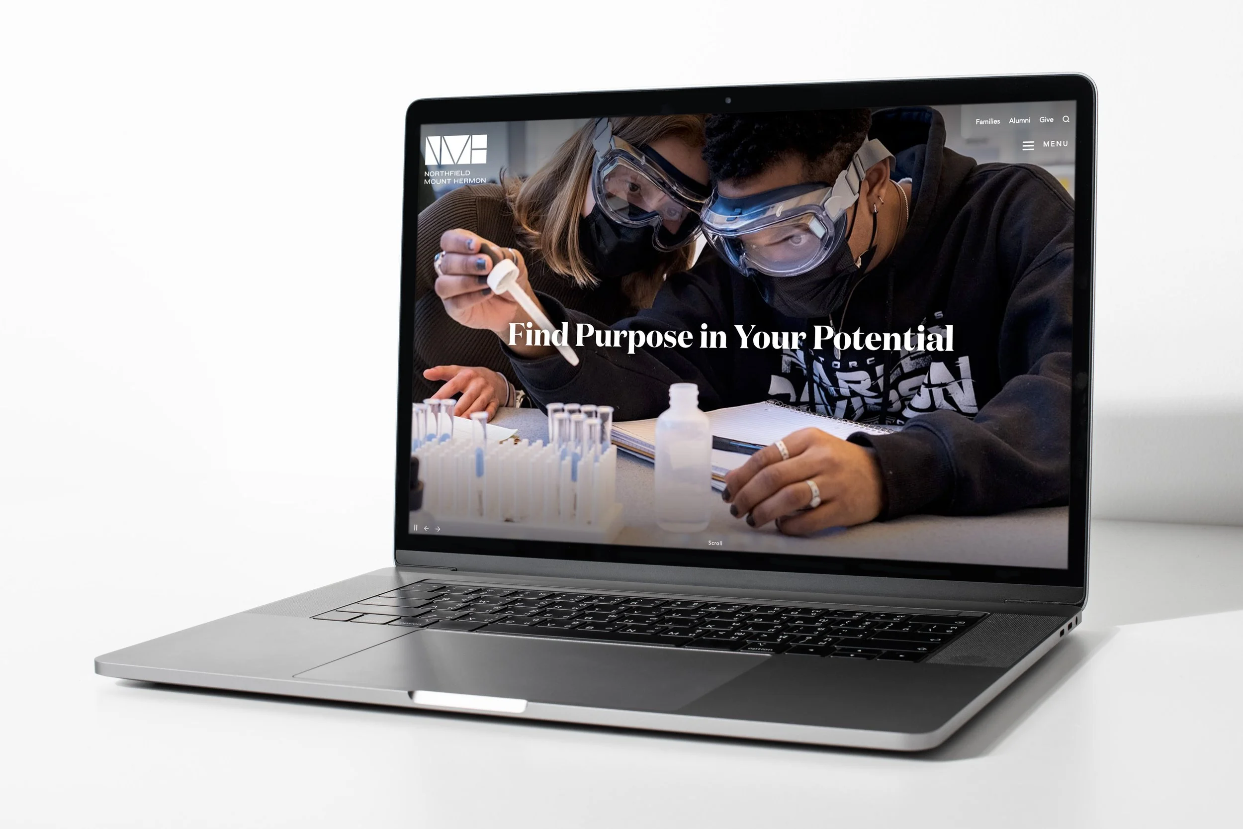 Northfield Mount Hermon website design extending the refreshed brand identity.