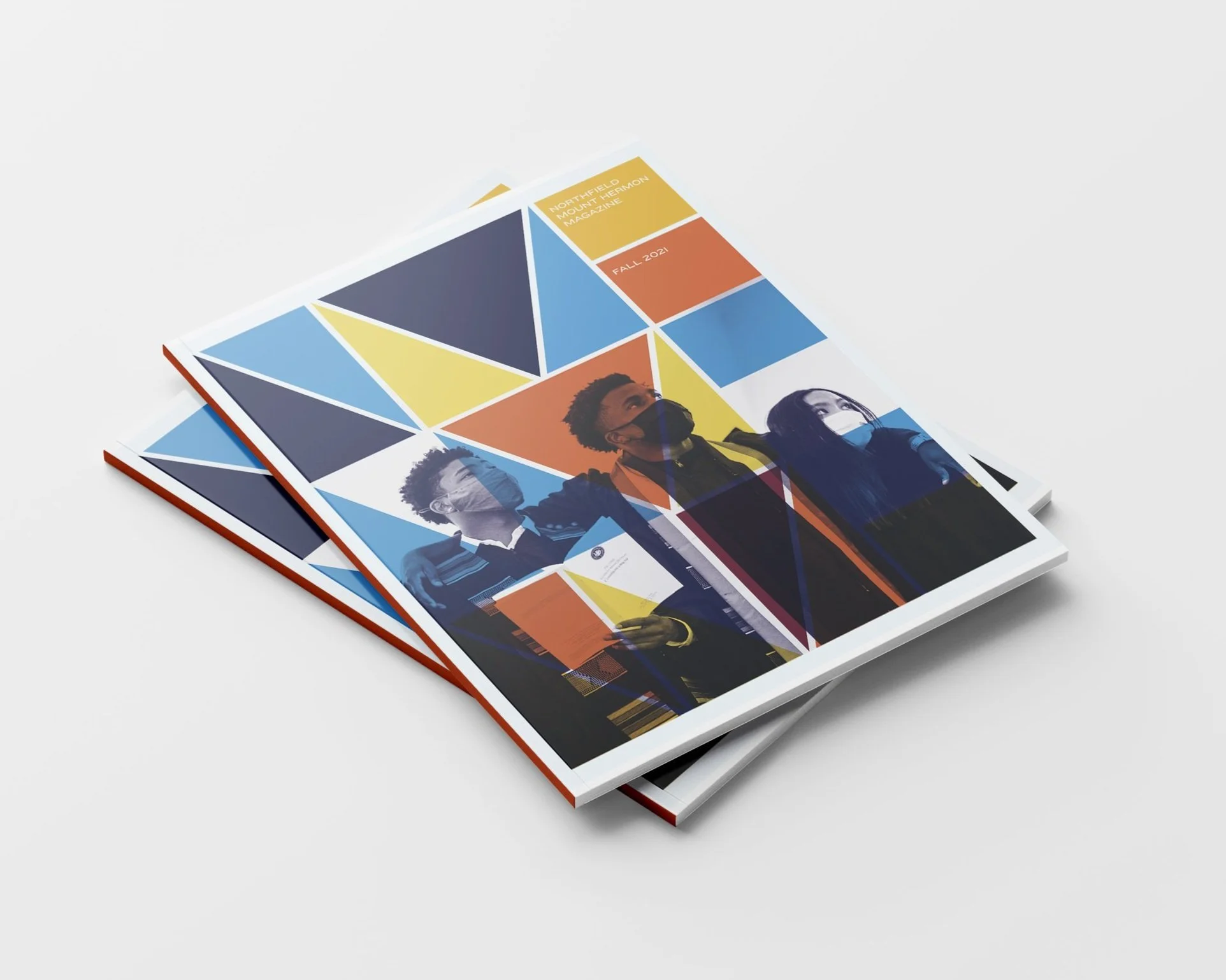 Northfield Mount Hermon viewbook design using the school’s geometric visual identity.