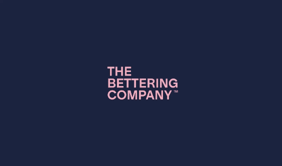 The Bettering Company brand identity featuring the logo, typography and visual system.