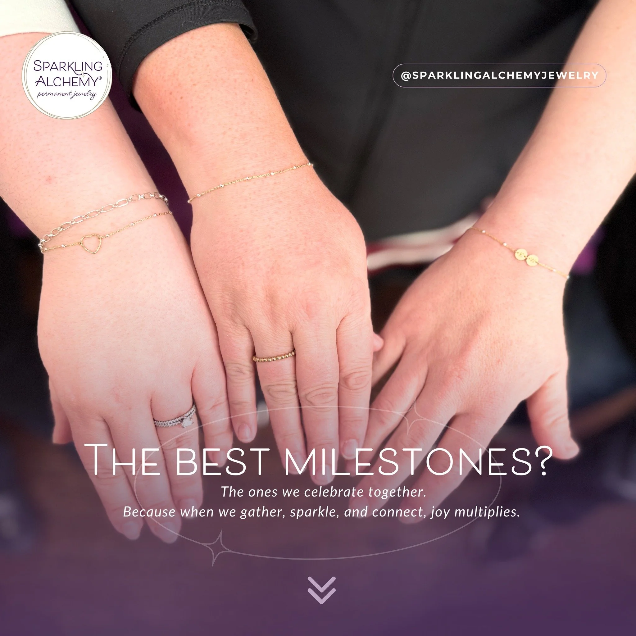 The best milestones? The ones we celebrate together.
Because when we gather, sparkle, and connect, joy multiplies.

#sparklingalchemy #permanentjewelry #octoberstyle #celebrateyourself #luxurylifestyle