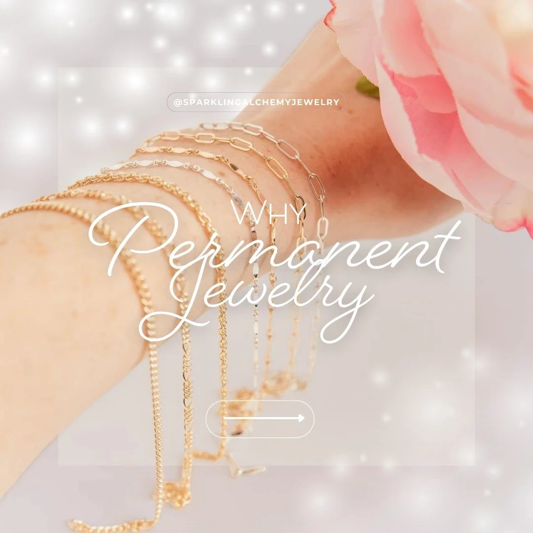 What makes permanent jewelry so special? ✨ Custom-fit, no clasp, and welded closed, with no sensation on your skin. Just everyday magic you&rsquo;ll love to wear!

#permanentjewelry #denverpermanentjewelry #sparklingalchemy #wearablemagic #celebratey