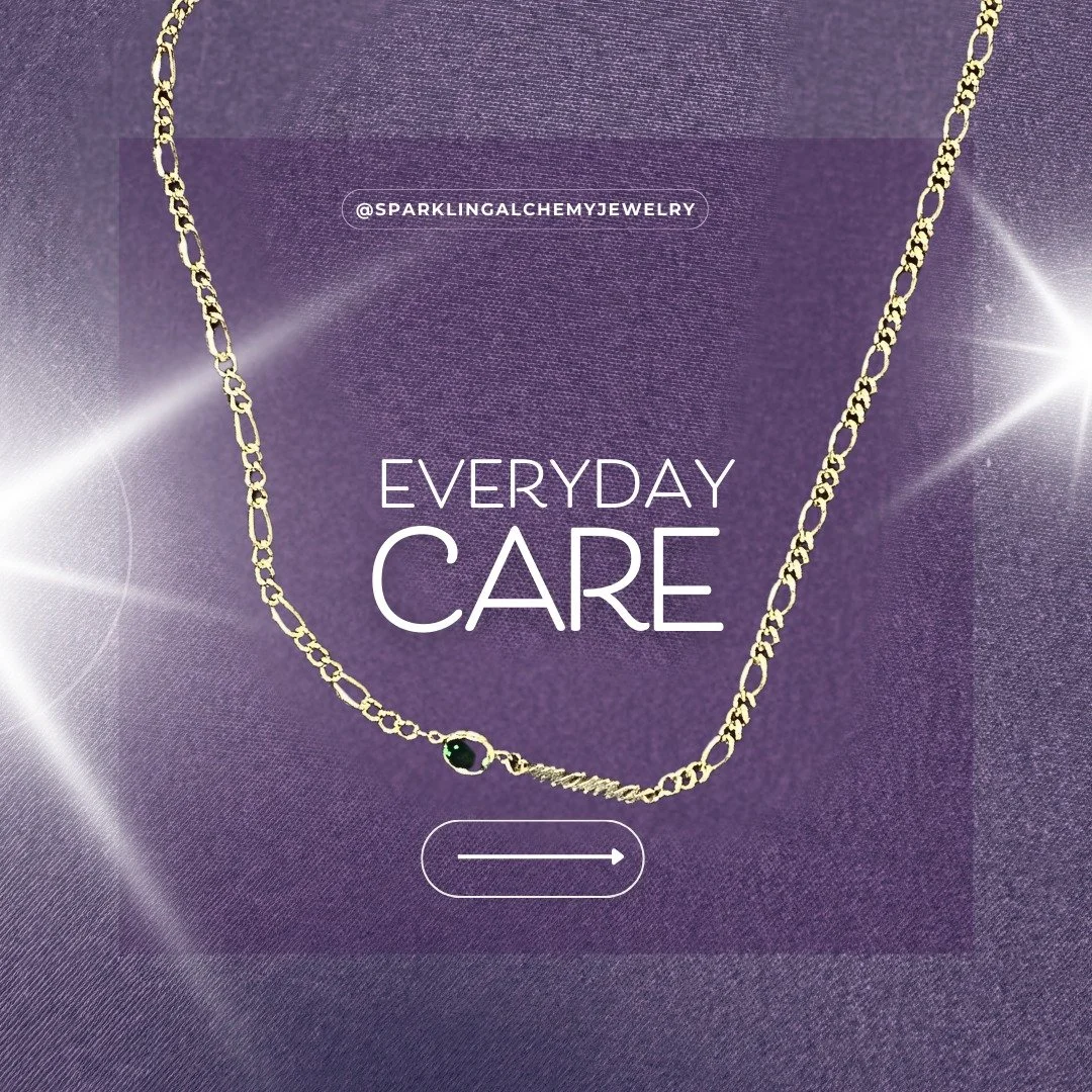 Keep your sparkle shining ✨ Gentle soap and water are all you need. For spas and swims, follow care instructions to keep your jewelry radiant.

#permanentjewelrycare #sparklingalchemy #alchemyofjoy #northglenncolorado #everydaystyle