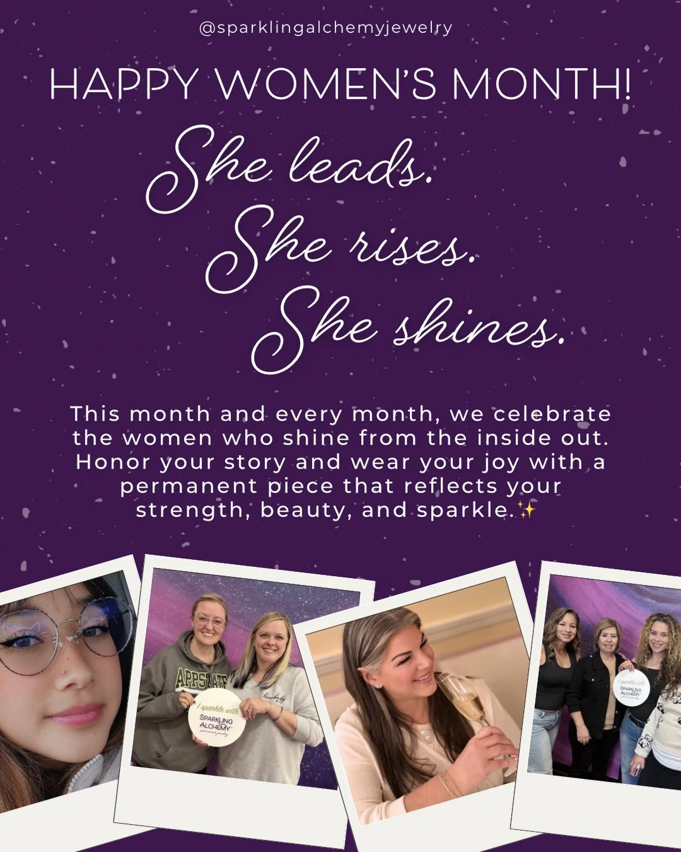 Happy Women&rsquo;s Month! ✨

One of the greatest joys of Sparkling Alchemy is meeting incredible women and celebrating their stories. Every bracelet, piercing, and little sparkle added carries meaning. A friendship. A milestone. A reminder of streng