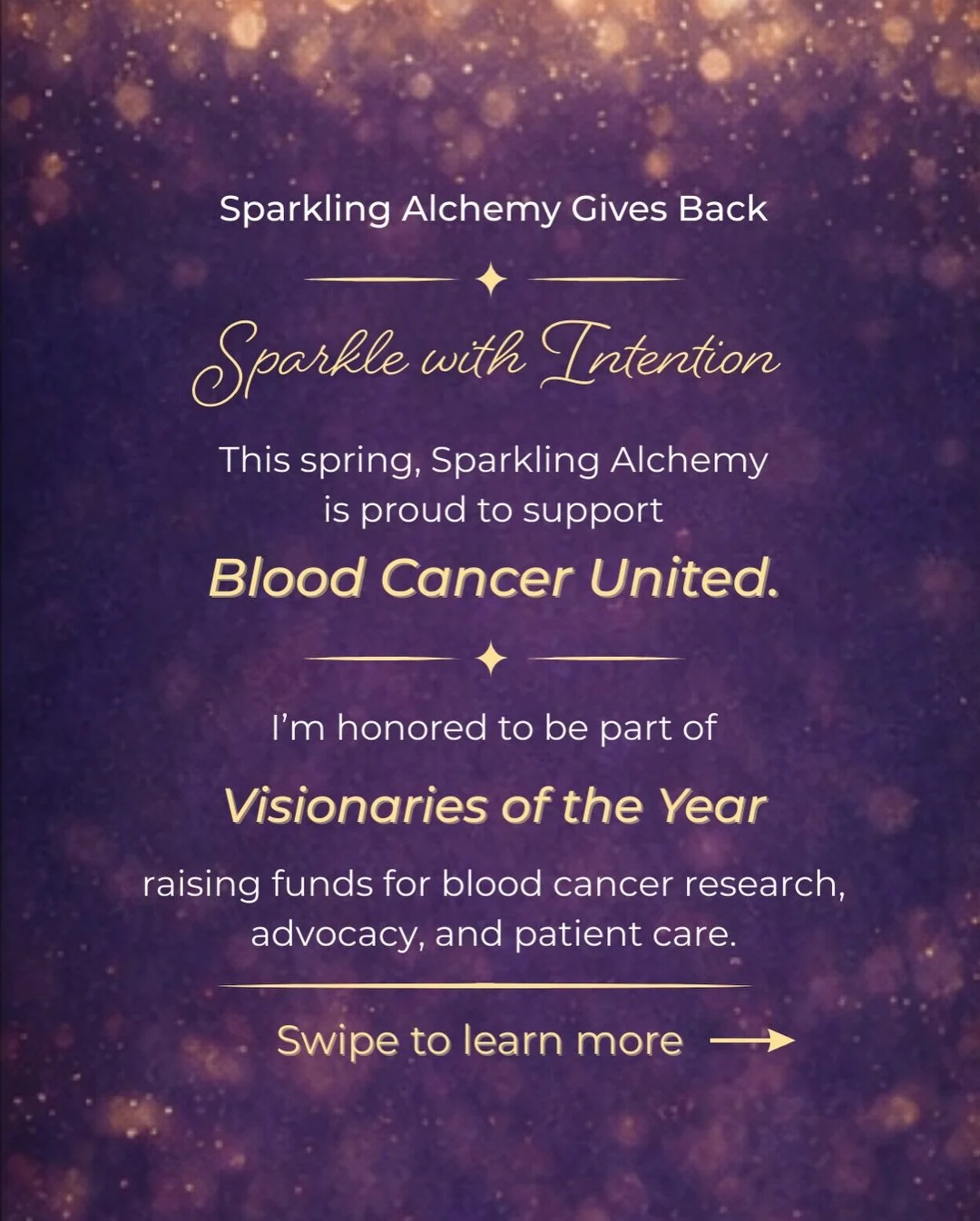 ✨ Sparkle with intention ✨

This spring, Sparkling Alchemy is supporting Blood Cancer United, an organization advancing research and life-saving care for those facing blood cancers.

I&rsquo;m honored to be part of @fuhfuhfiwo&rsquo;s Visionaries of 