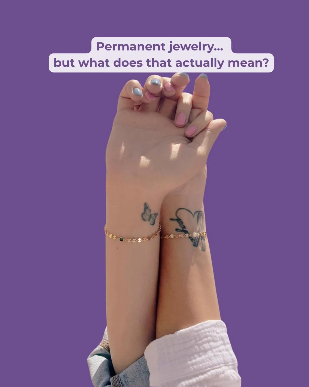 Permanent jewelry is simpler and more wearable than most people expect! Swipe through for questions I hear all the time. When you&rsquo;re ready, I&rsquo;ll walk you through everything in the moment.  DM BOOK for your sparkle session! 😊💖✨

#customs