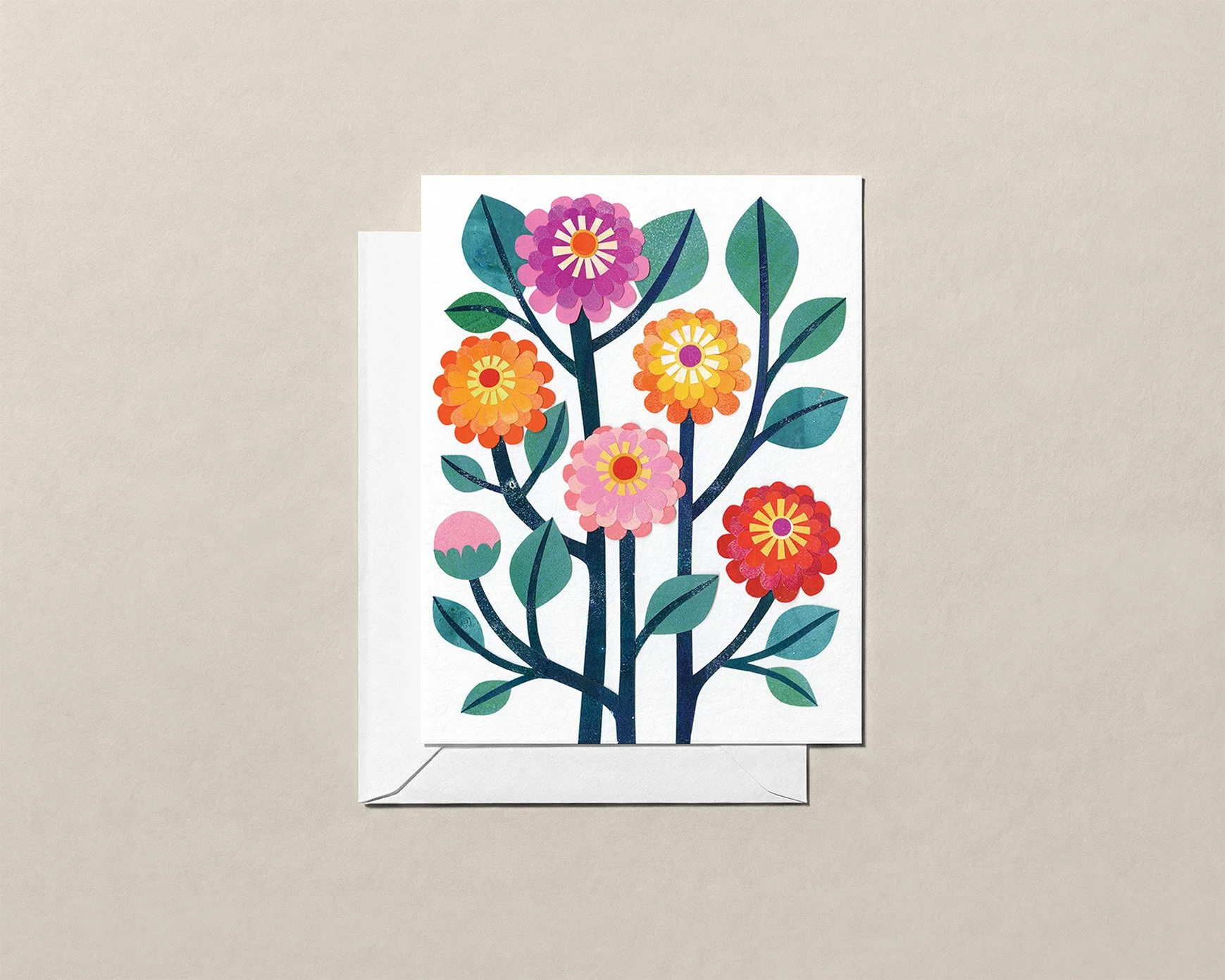 Zinnias - Greeting Card