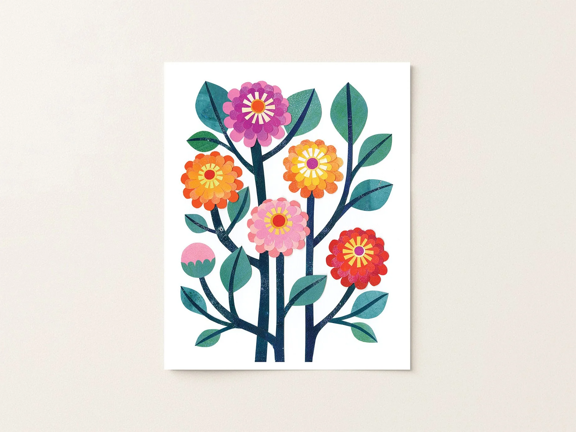 Zinnias - Print