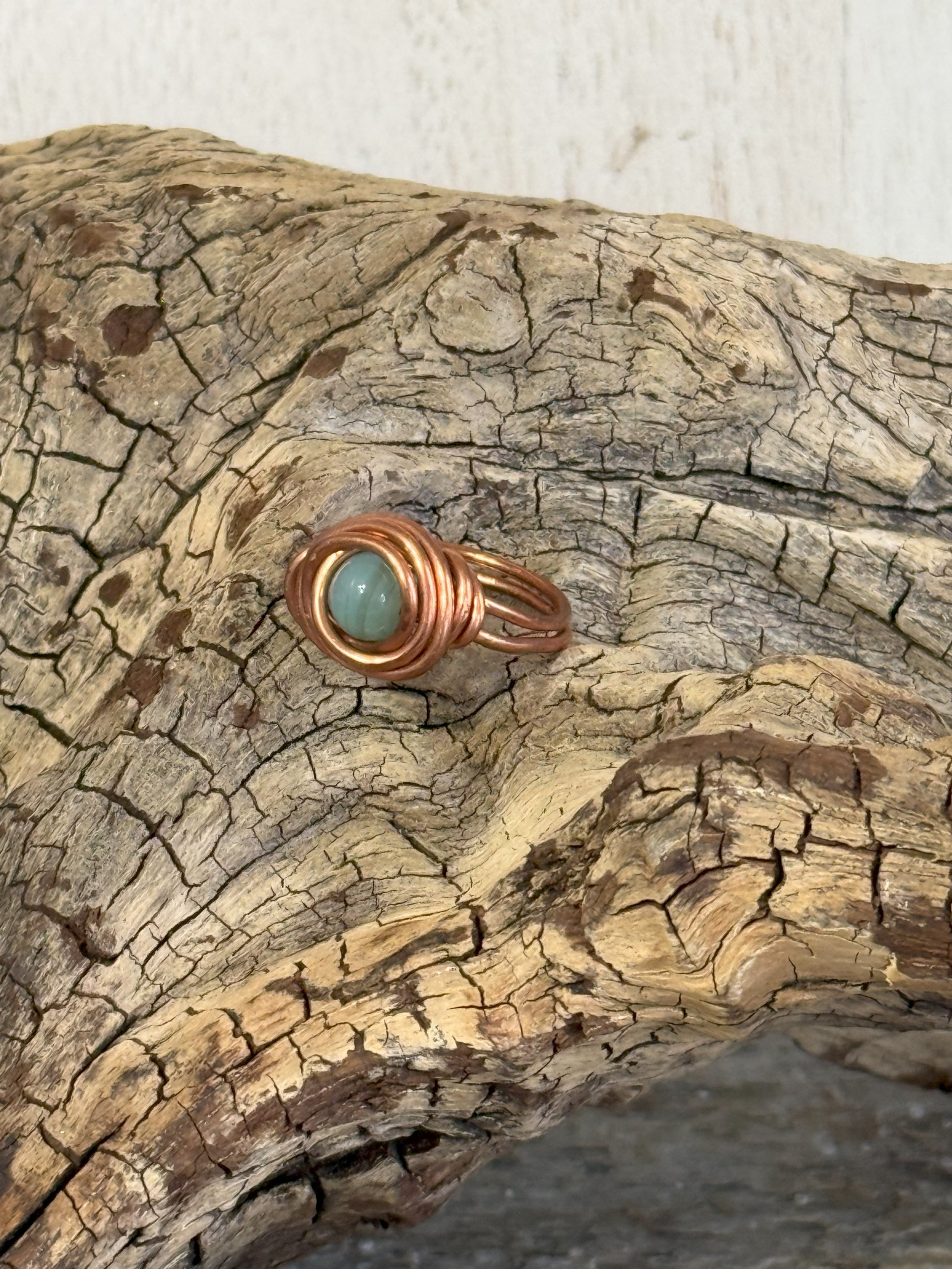 ring copper small green stone sz8 IMG_6789.jpeg