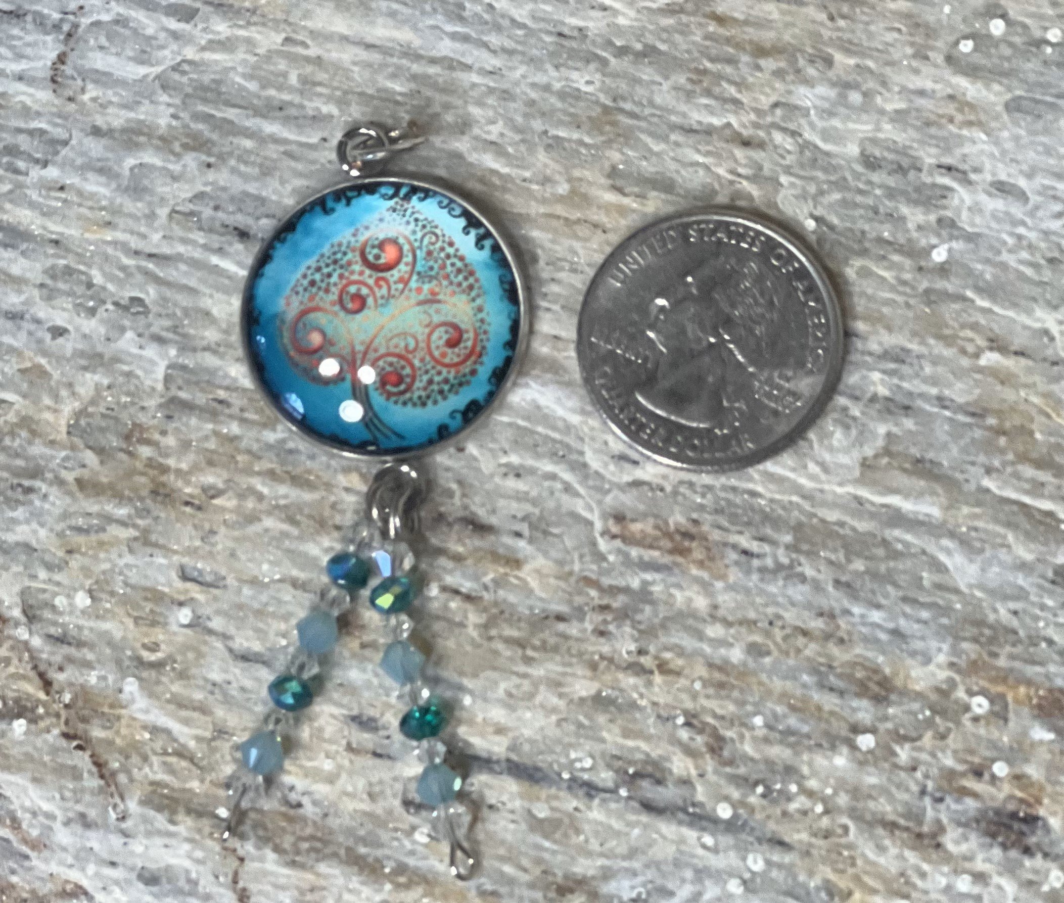 Glass Blue Tree of Life Pendant or Keyring IMG_E5862.jpeg