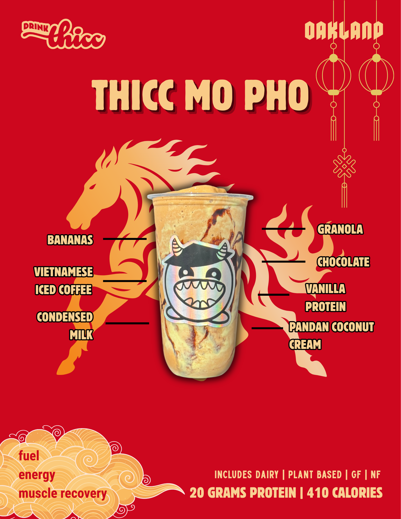 THICC MO PHO vietnamese iced coffee protein smoothie