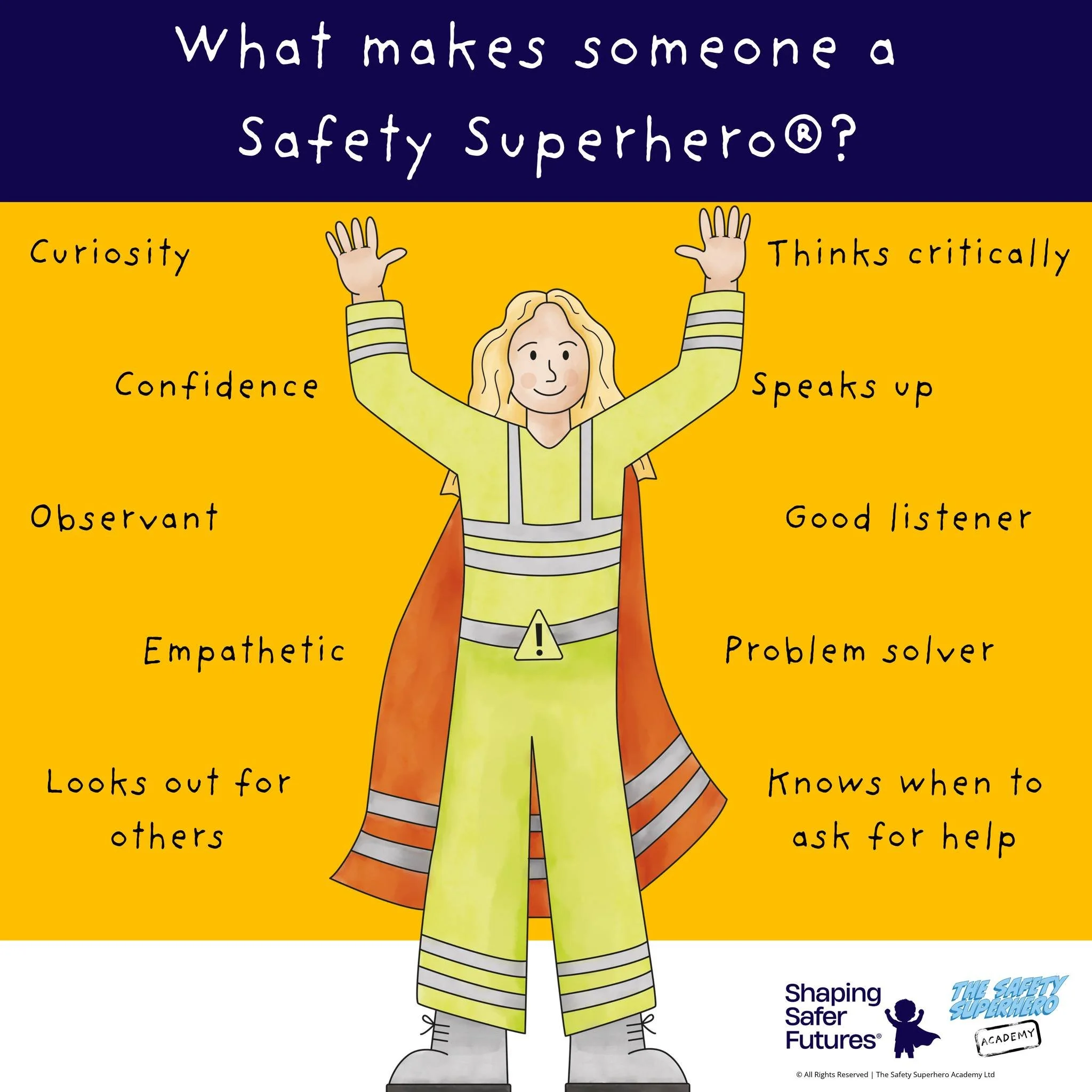 What actually makes someone a Safety Superhero&reg;? 🦸

It's not about avoiding every risk, and it's definitely not about wrapping children in cotton wool!

🩵 It's about learning to notice what's around you.
🩵 Asking questions.
🩵 Thinking before 
