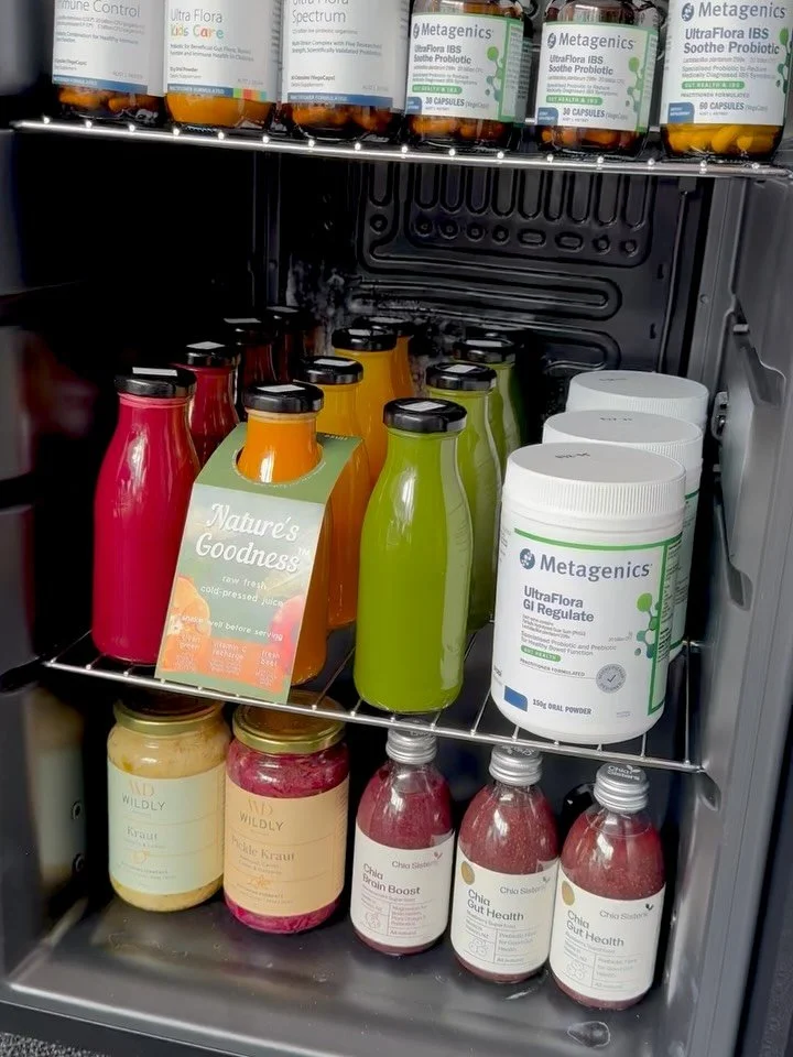 RAW fresh cold-pressed juices at The Gut Clinic daily !

🥒 CLEAN GREEN - cucumber ginger celery lemons kale apple

🍊VITAMIN C RECHARGE - carrots turmeric oranges lemons ginger 

🍋 FRESH BEET - lemons beetroot pear ginger oranges

Stay healthy with