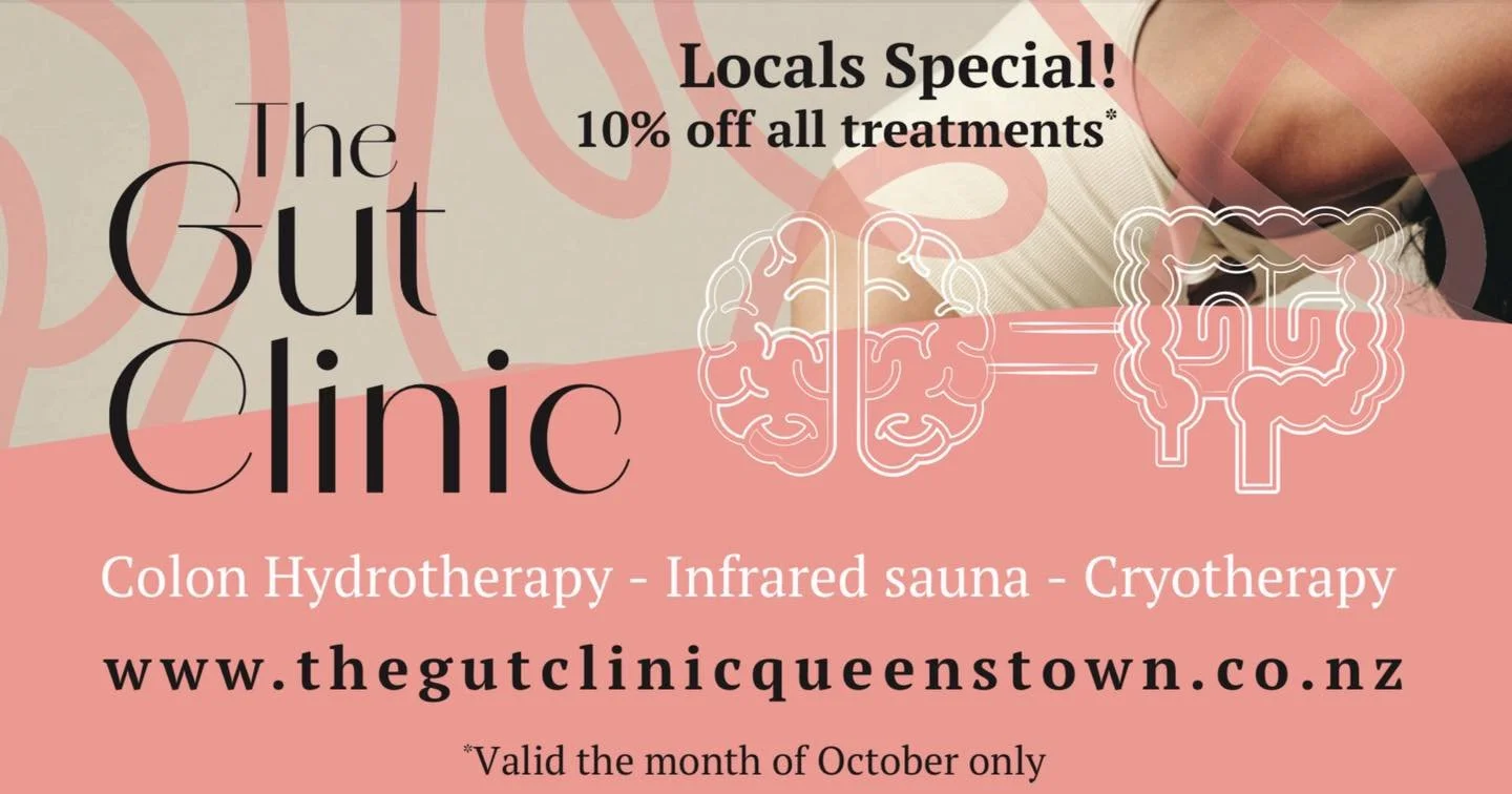 🐇 For the month of OCTOBER we are offering our Locals a 10% discount off all treatments!
Gift Vouchers available 
Book online www.thegutclinicqueenstown.co.nz
Or contact 0272487695