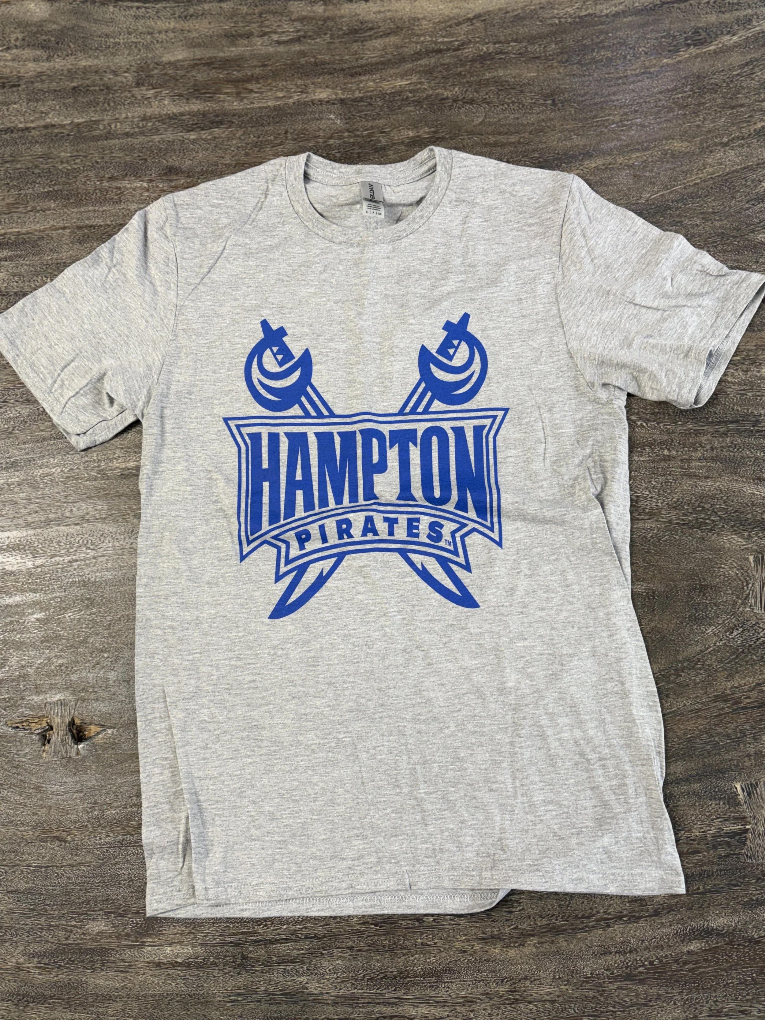 Crew Neck Tee - Hampton Pirates - Gray ($20)