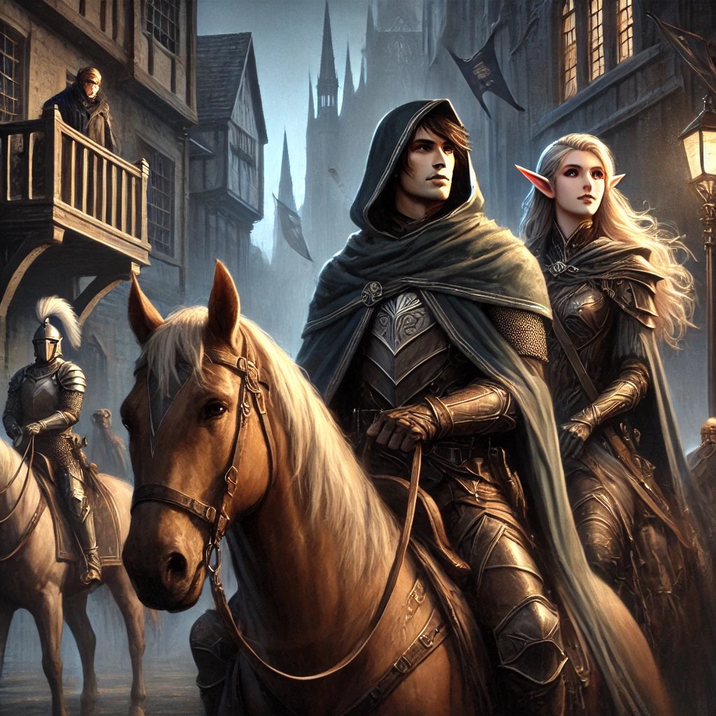 "City gates scene showing Aron and Melea's first glimpse of magnificent Pentelia, a pivotal moment in Stories of the Land."