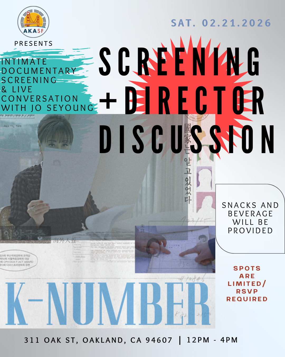 K-Number Film Screening + Director Discussion