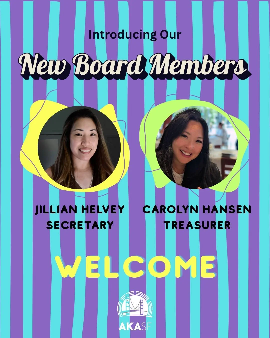 🌟Join us in welcoming new board members!

📣 We&rsquo;re delighted to announce our new AKASF Board Secretary, Jillian Helvey and Treasurer, Carolyn Hansen! 

👏🏼 Give it up for our new leadership! We&rsquo;re honored to have them step into these vi