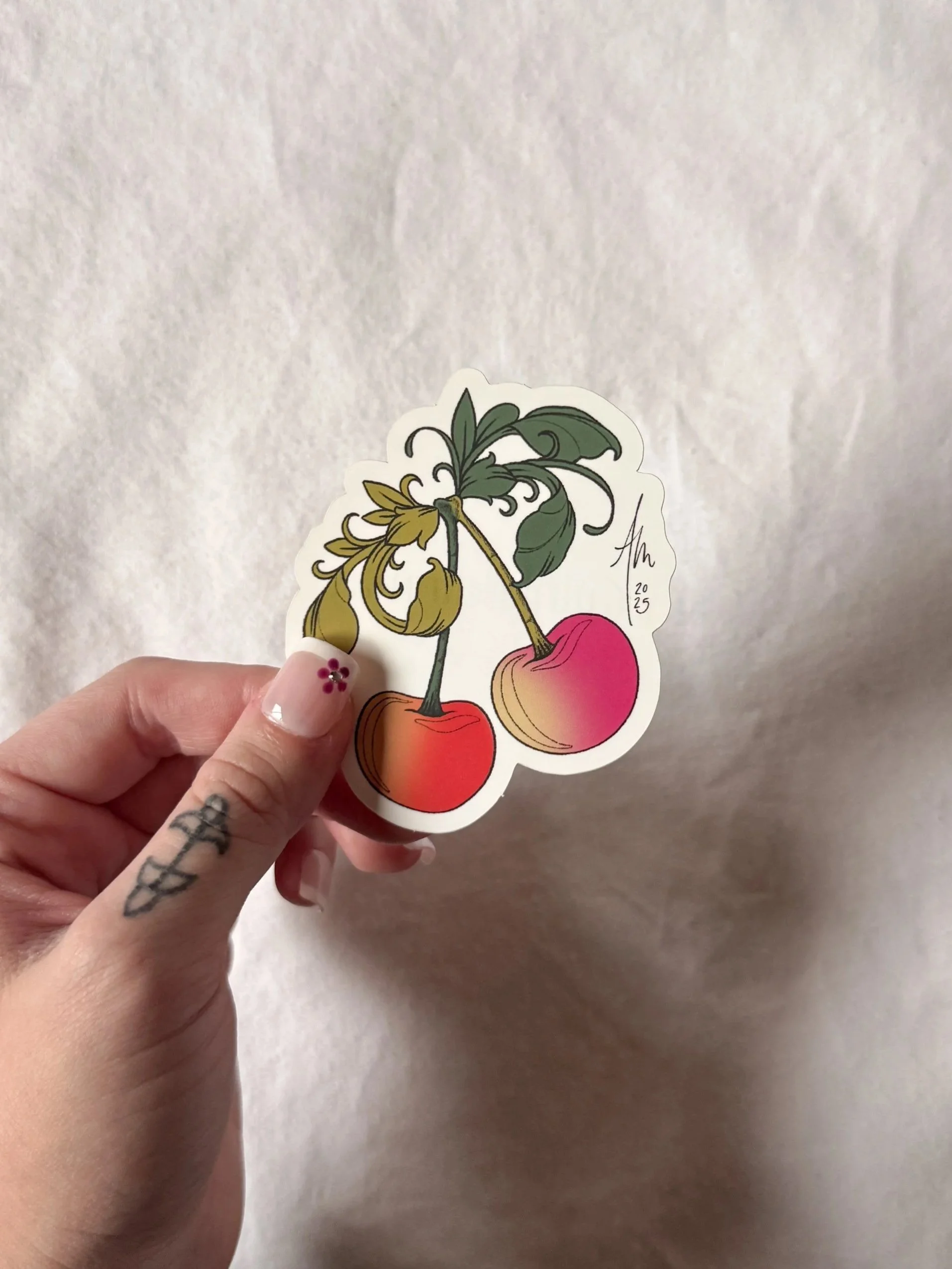 Filigree Cherry Sticker