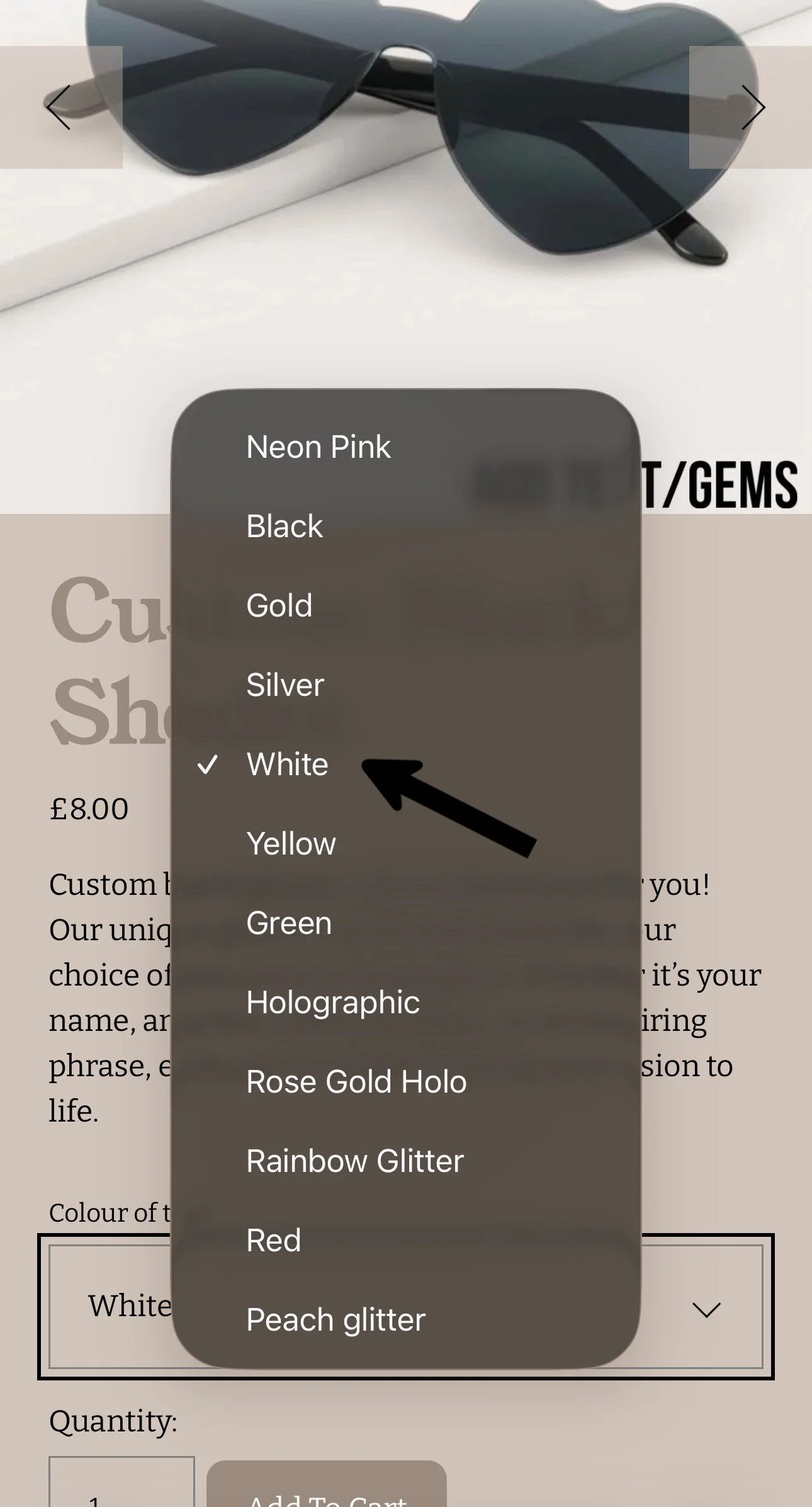 3. select colour of writing