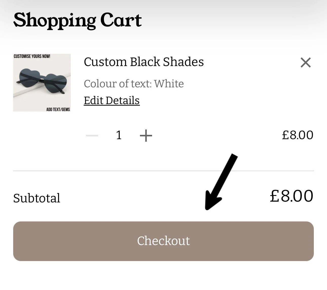 5. checkout in cart and purchase!