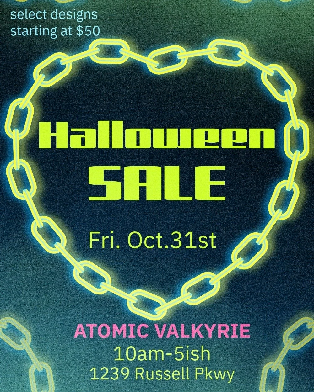 Saving the best for last! Don't forget to join us for our Halloween Flash Sale this Friday on the spooky day itself, HALLOWEEN! 🎃
⏰10am-5pm (rough estimate)
📍1239 Russell Pkwy Suite B Warner Robins GA
💀Select designs starting at $50
🎨+$10 per col