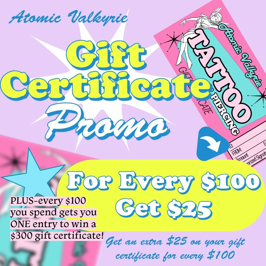 ✨Gift Certificate Special!✨
We did this last year and we are doing it AGAIN!
🔥PLUS-a bonus!🔥
For every $100 spent on a gift certificate receive an additional $25 on it! PLUS-every $100 you spend gets you ONE entry to win a $300 gift certificate✨
Ma