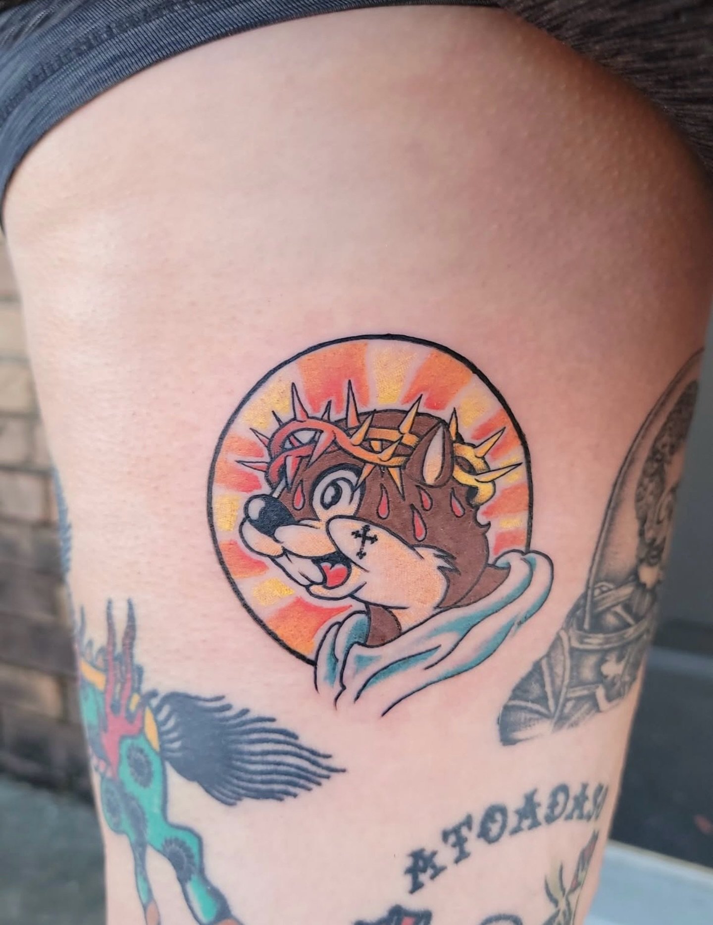 🙌🏼Obey the Beaver 🦫 
Praise be to this divine Buccees tat done by Daniel! @danielellistattoo 
#buccees #bucceestattoo #obeythebeaver #bucceebeaver #atomicvalkyrie
