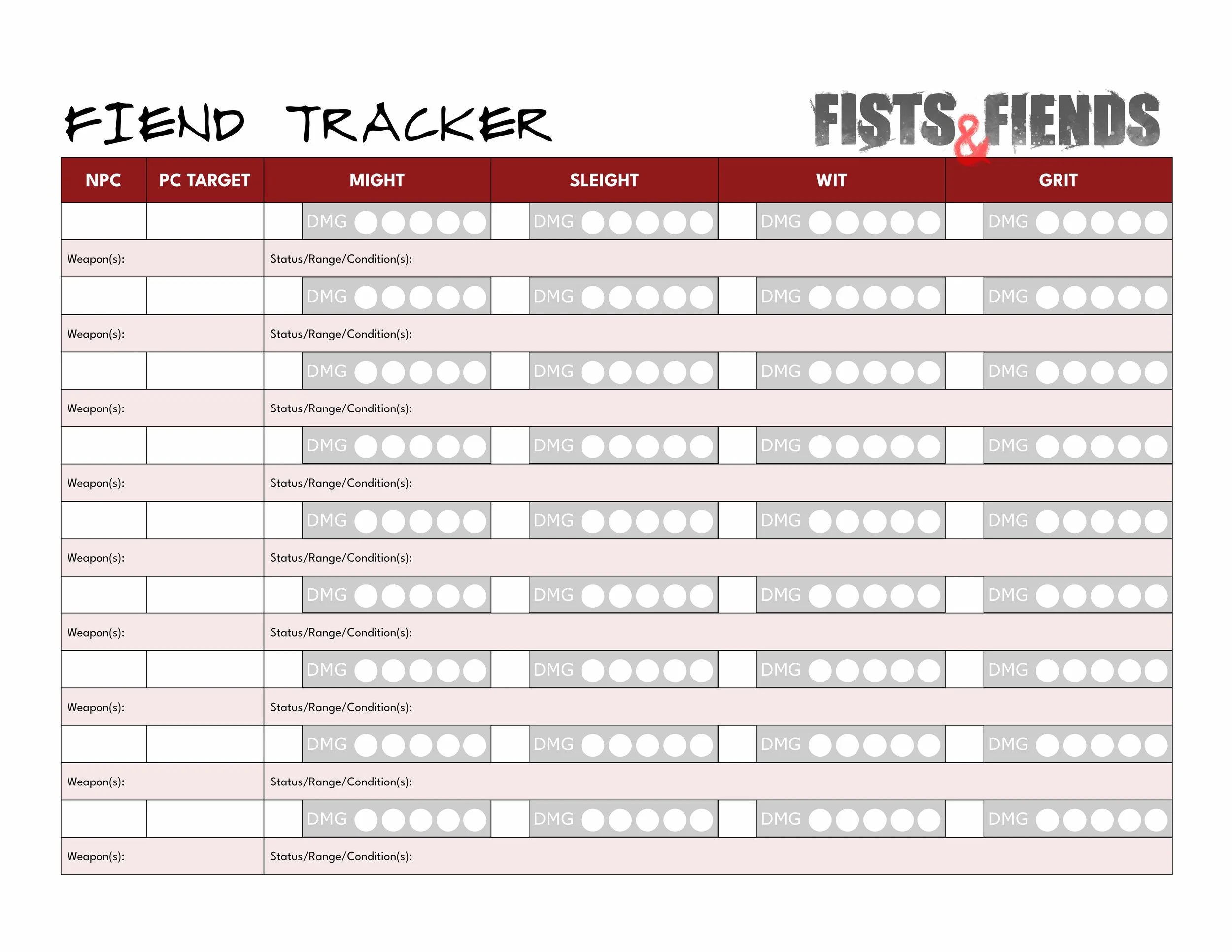 Fiend Tracker - Digital